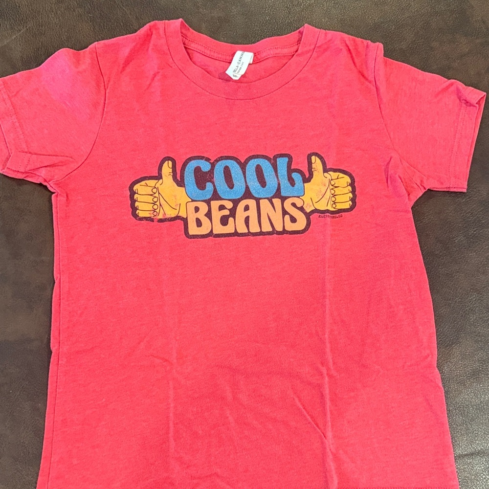 Cool Beans Kids T-Shirt - Red. Size 10-12